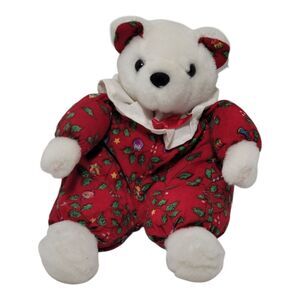 Vintage Fiesta 8 Inch Xmas Christmas Teddy Bear Plush Stuffed Animal Bean Bag